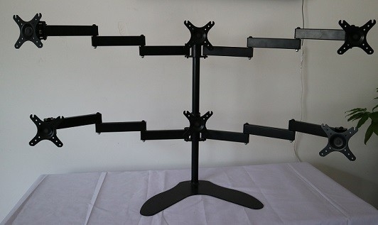 Lcd Dual Monitor Desk Mounts Height Adjustment For 6 Screens 13 To 27