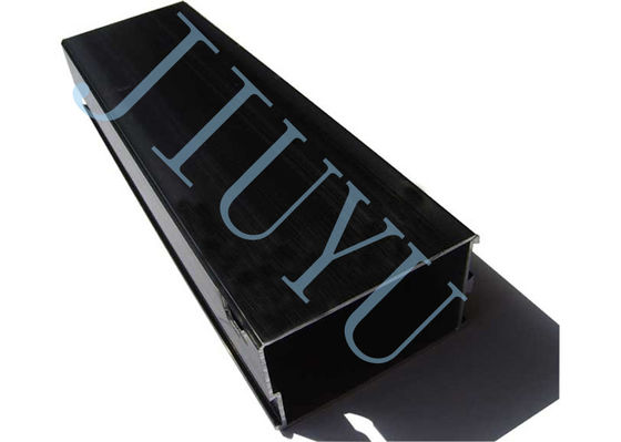Aluminum Extrusion Stamping Parts , Oxidation Black Rectangular Tube