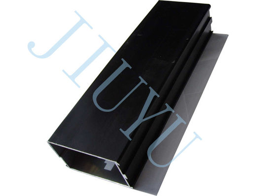 Aluminum Extrusion Stamping Parts , Oxidation Black Rectangular Tube